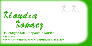 klaudia kopacz business card